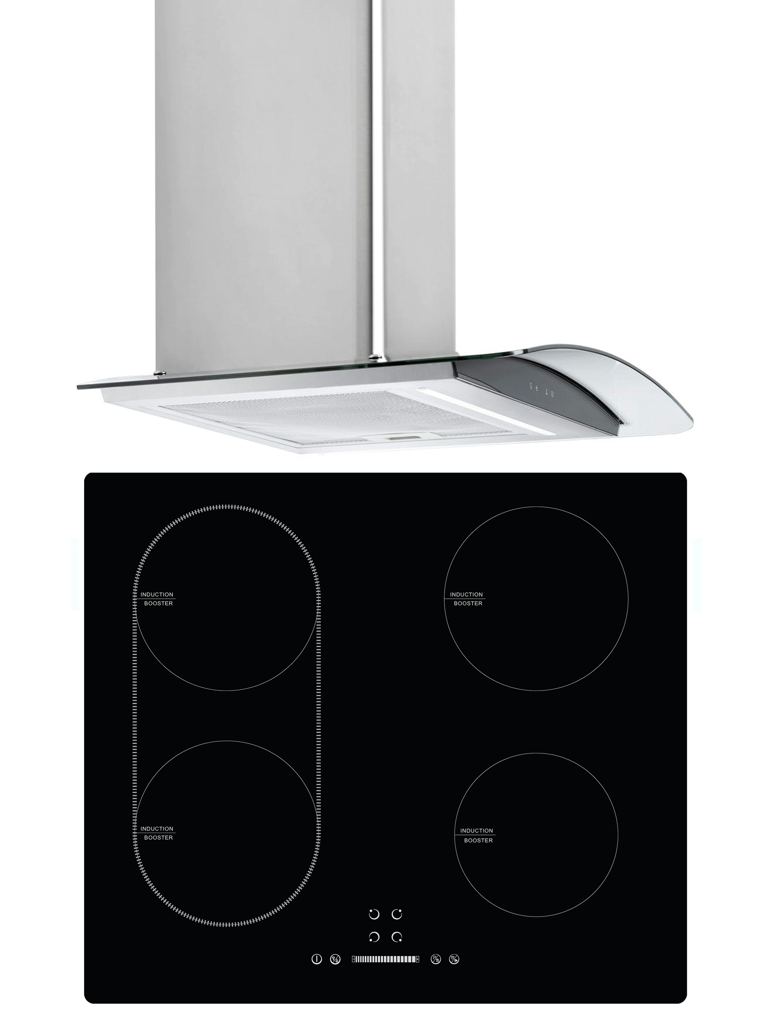 Innocenti Smart SHPK5 Home 60cm 13a Induction Hob & Cooker Hood Pack